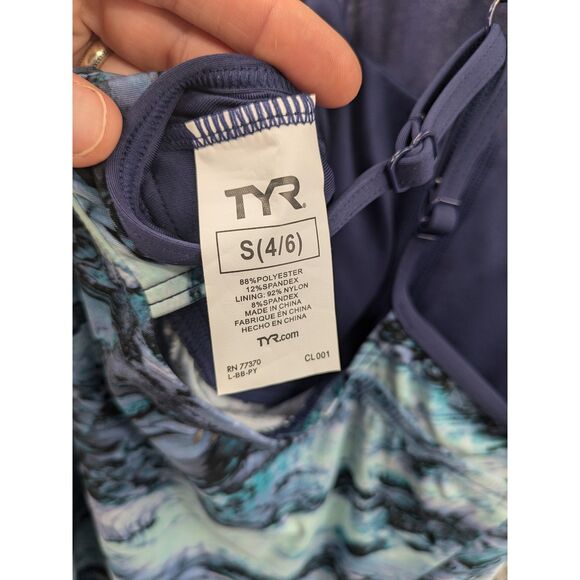 NEW TYR Womens Tessa Blue High Neck Crossback Tankini Top sz 4/6 style TTESHA7A - Picture 12 of 13